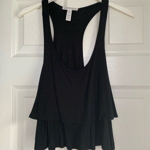 Black loose layered tank top